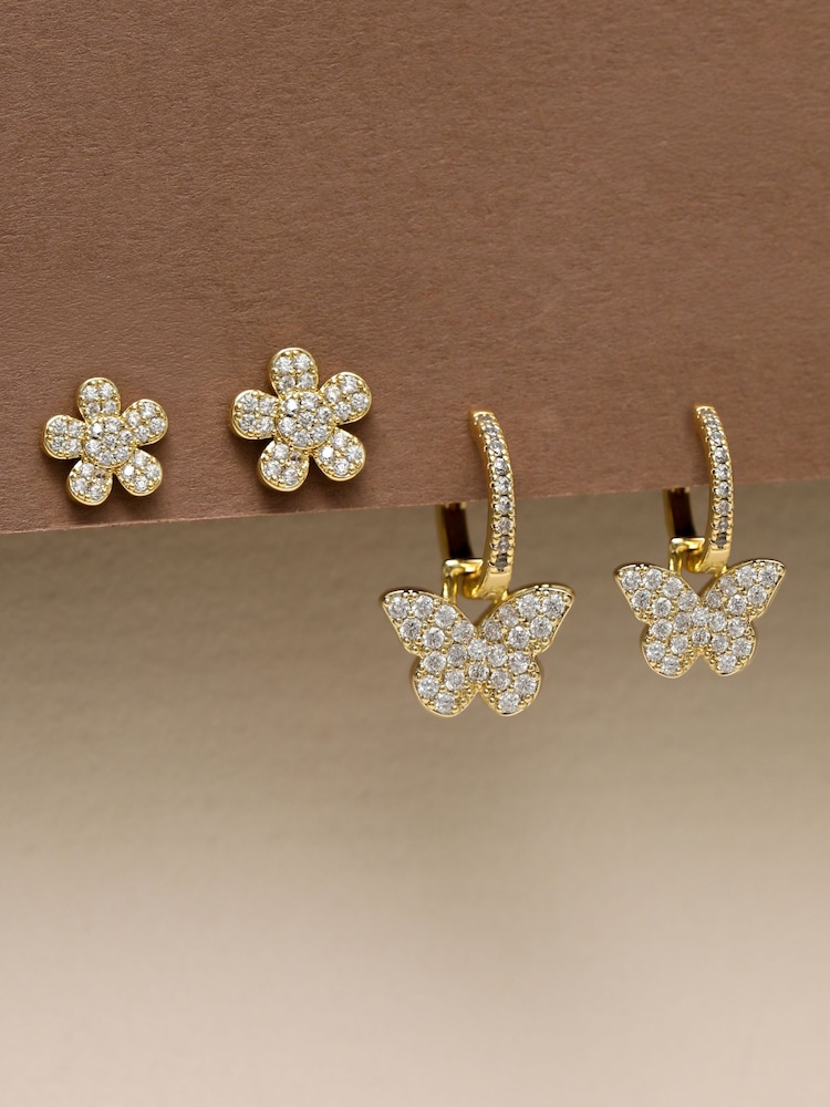 Jon Richardトーンバタフライフープピアス2個セット - 画像 1 / 1