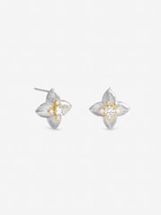 Jon Richard Tone Cubic Zirconia Clover Stud Earrings - Imagen 1 de 1
