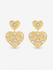 Jon Richard Cream Pearl and Mother of Pearl Clover Drop Earrings - Image 1 of 1