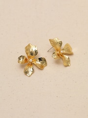 Jon Richard Cream Pearl Statement Flower Clip Earrings - Image 1 of 3