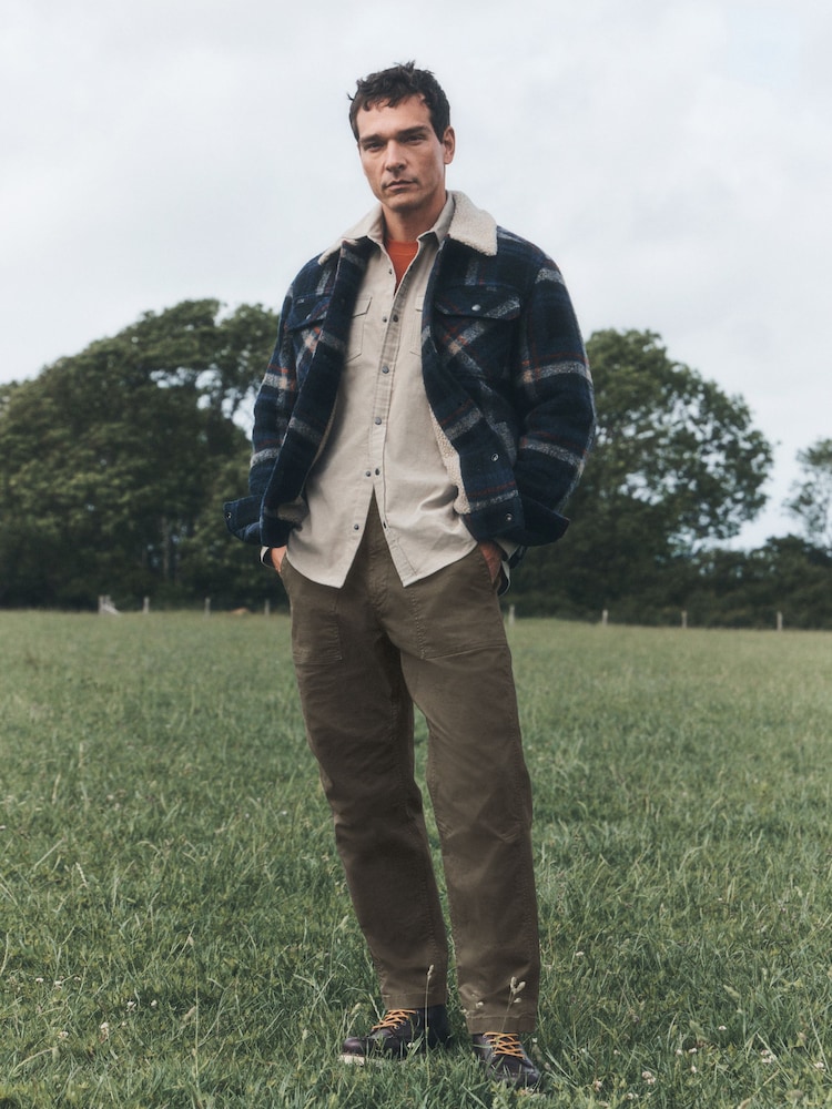Stone Relaxed Tapered Fit Authentic Cotton Rich Stretch Trousers - Image 2 of 10 Stone Relaxed Tapered Fit Authentic Cotton Rich Stretch Trousers - Image 2 of 10