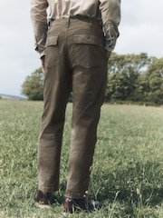 Stone Relaxed Tapered Fit Authentic Cotton Rich Stretch Trousers - Image 3 of 10