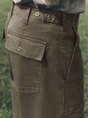 Stone Relaxed Tapered Fit Authentic Cotton Rich Stretch Trousers - Image 5 of 10