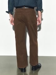 Rust Brown Baggy Fit Five Pocket Cotton Rich Trousers - Image 3 of 10