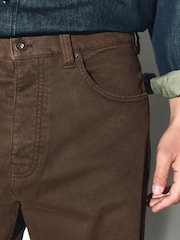 Rust Brown Baggy Fit Five Pocket Cotton Rich Trousers - Image 4 of 10