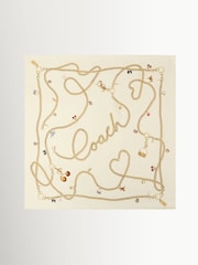 COACH White Charms Printed Silk Square Scarve - Image 1 of 4