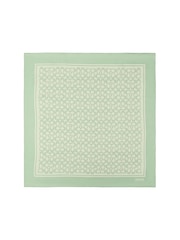 COACH Green Textured Signature Printed Silk Square Scarve - Image 1 of 4