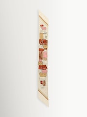 COACH White Stacked Tabby Printed Wide Silk Skinny Scarve - Image 1 of 4