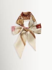 COACH White Stacked Tabby Printed Wide Silk Skinny Scarve - Image 2 of 4