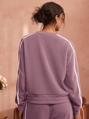 B by Ted Baker Mauve Pink Side Stripe Lounge Sweat Top - Image 3 of 6