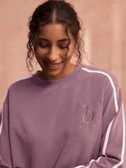 B by Ted Baker Mauve Pink Side Stripe Lounge Sweat Top - Image 4 of 6