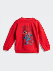 adidas Red Marvel Spider-Man Sweat Top and Joggers Set - Image 2 of 7