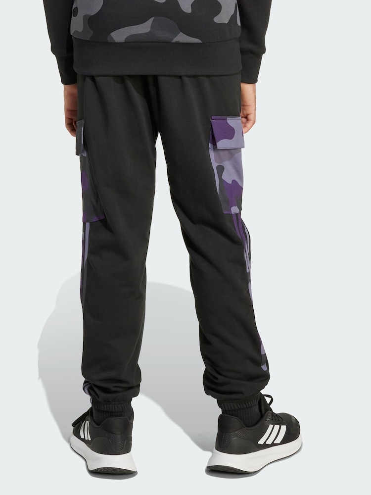 adidas Black Seasonal Essentials Camo French Terry Cargo Joggers - Image 2 of 5 adidas Black Seasonal Essentials Camo French Terry Cargo Joggers - Image 2 of 5