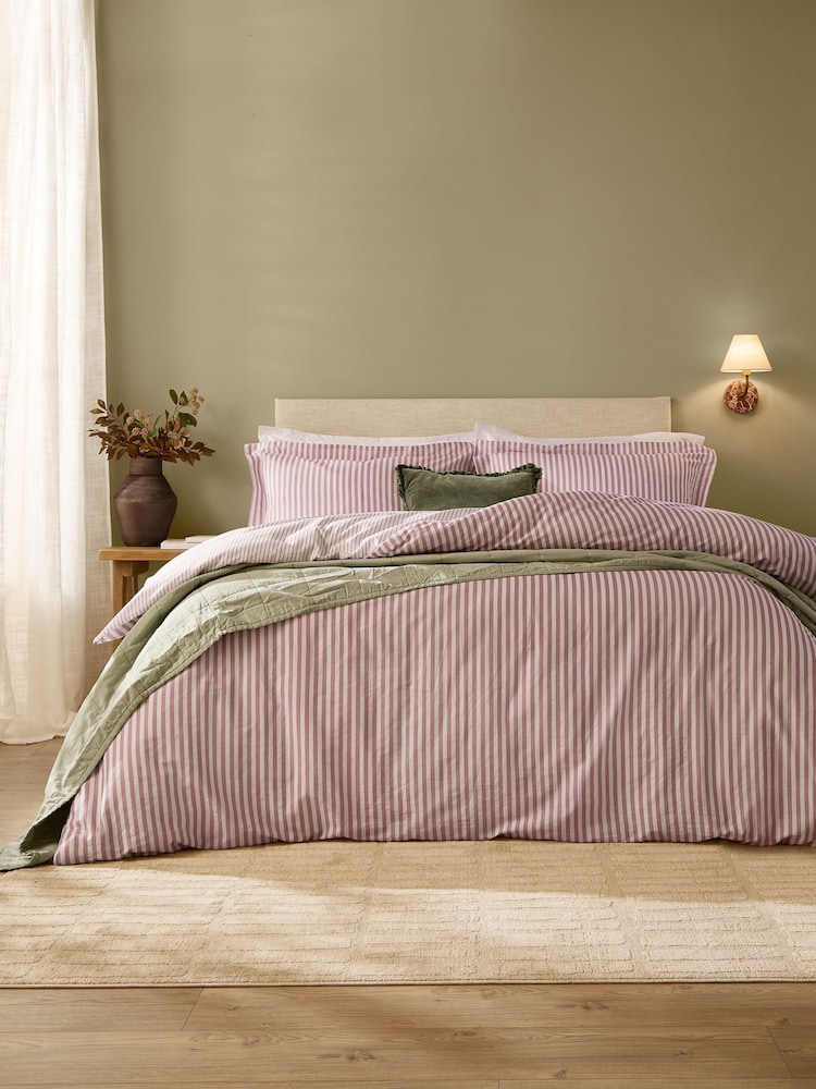 Yard Rose Hebden Striped Cotton Duvet Cover and Pillowcase Set - Image 1 of 4