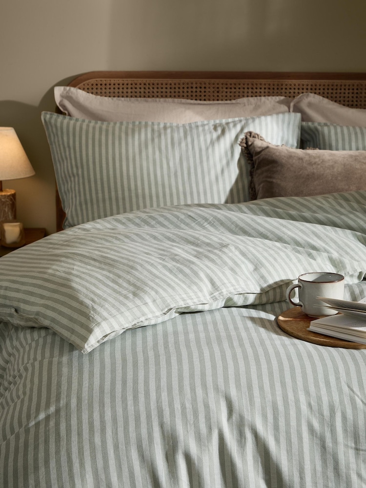 Yard Artichoke Marlow Dual Tone Stripe Duvet Cover and Pillowcase Set - Image 2 of 4 Yard Artichoke Marlow Dual Tone Stripe Duvet Cover and Pillowcase Set - Image 2 of 4