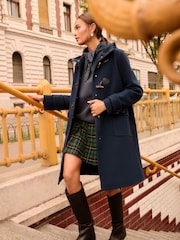 Love & Roses Faux Wool Longline Duffle Coat - Bild 4 von 5