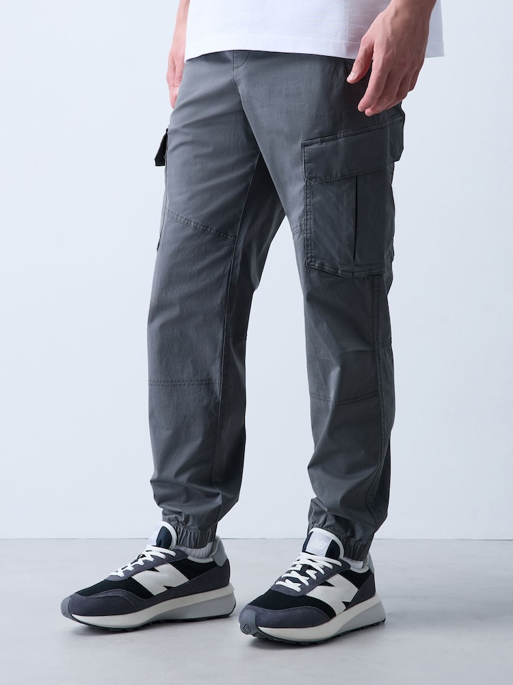 Berde - Cotton Stretch Cargo Pantalon - Larawan 1 ng 7