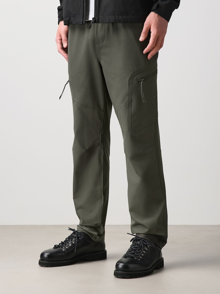Khaki Green Dry Tech Slim Fit Stretch Utility Cargo Trousers - Image 1 of 9 Khaki Green Dry Tech Slim Fit Stretch Utility Cargo Trousers - Image 1 of 9