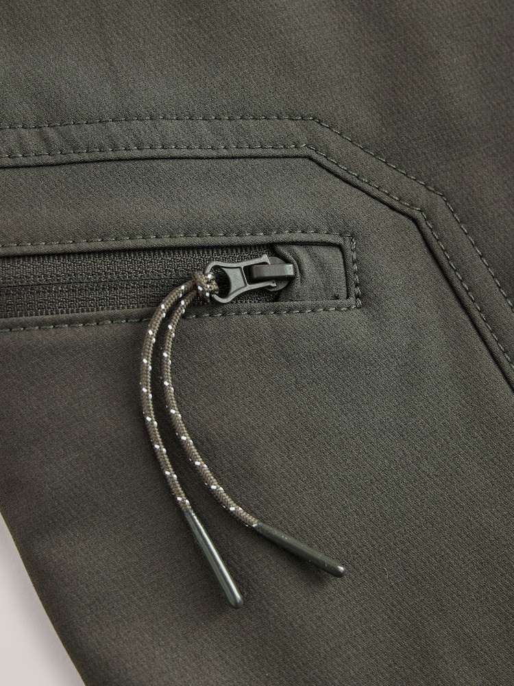 Khaki Green Dry Tech Slim Fit Stretch Utility Cargo Trousers - Image 9 of 9 Khaki Green Dry Tech Slim Fit Stretch Utility Cargo Trousers - Image 9 of 9