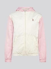 U.S. Polo Assn. White Colourblock Hooded Windbreaker Jacket - Image 6 of 10