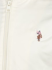 U.S. Polo Assn. White Colourblock Hooded Windbreaker Jacket - Image 9 of 10