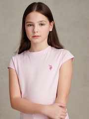 U.S. Polo Assn Pink Double Horsemen Cap Sleeve T-Shirt - Image 2 of 4