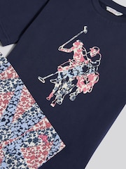 Рожевий - U.S. Polo Assn Patchwork Top & Shorts Set - Image 9 of 11