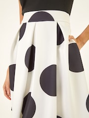 Roman White Spot Print Premium Stretch Dress - Image 5 of 5