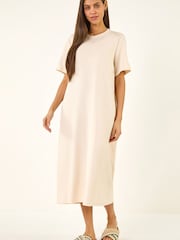 Roman White Jersey Stretch Midi Dress - Image 1 of 5