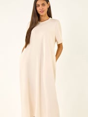 Roman White Jersey Stretch Midi Dress - Image 3 of 5