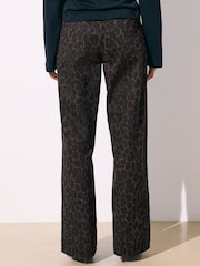 Chocolate Brown True Leopard Print PP WIDE Jeans - Image 4 of 8