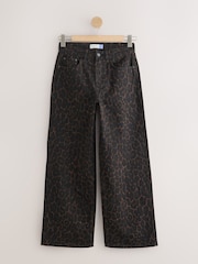 Chocolate Brown True Leopard Print PP WIDE Jeans - Image 6 of 8