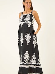 Roman Black Paisley Ric Rac Maxi Dress - Image 2 of 5