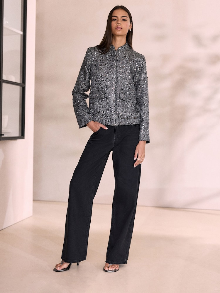 Washed Black N. Premium High Rise City Wide Leg Jeans - Image 1 of 10 Washed Black N. Premium High Rise City Wide Leg Jeans - Image 1 of 10