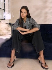Washed Black N. Premium High Rise City Wide Leg Jeans - Image 4 of 10