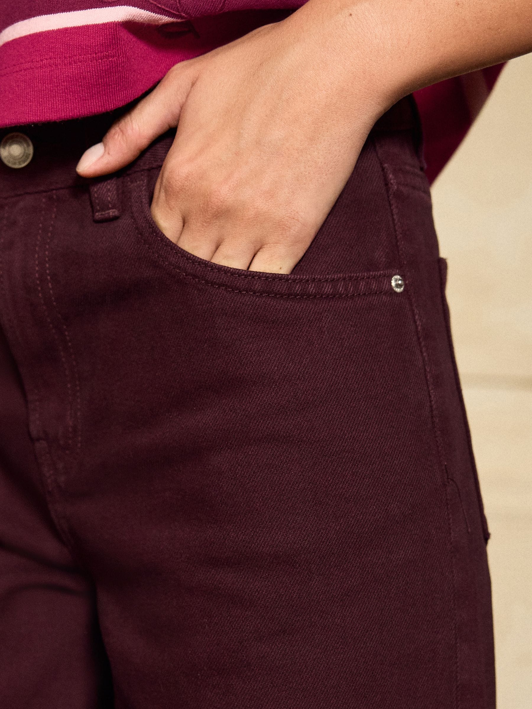 Buy Burgundy Red Wide Leg Denim Jeans from Next USA