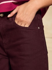 Burgundy Red Wide Leg Denim Jeans - Image 5 of 8