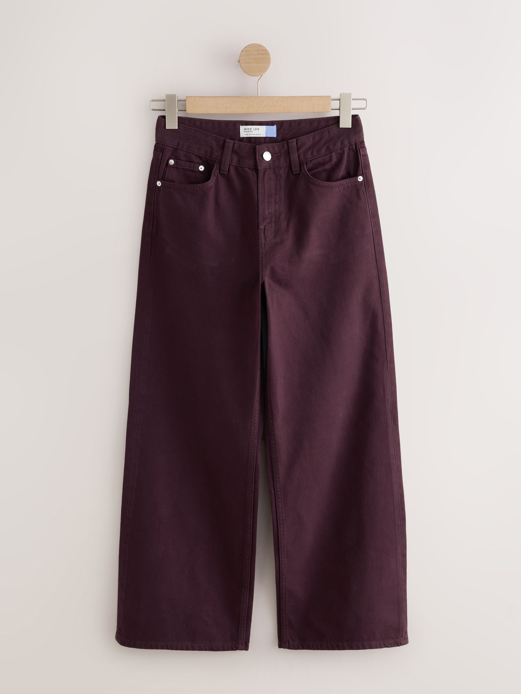 Buy Burgundy Red Wide Leg Denim Jeans from Next USA