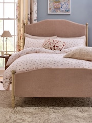 Laura Ashley Hundon Chenille Dusty Rose Pink Harlaston Bed Frame - Image 1 of 6