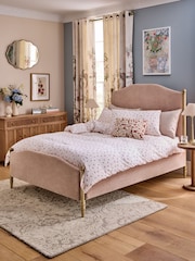 Laura Ashley Hundon Chenille Dusty Rose Pink Harlaston Bed Frame - Image 2 of 6