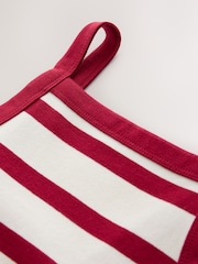 Red Ribbed Thick Strap Vest - Image 6 of 7