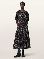 AllSaints Black Talia Skirt - Image 6 of 7