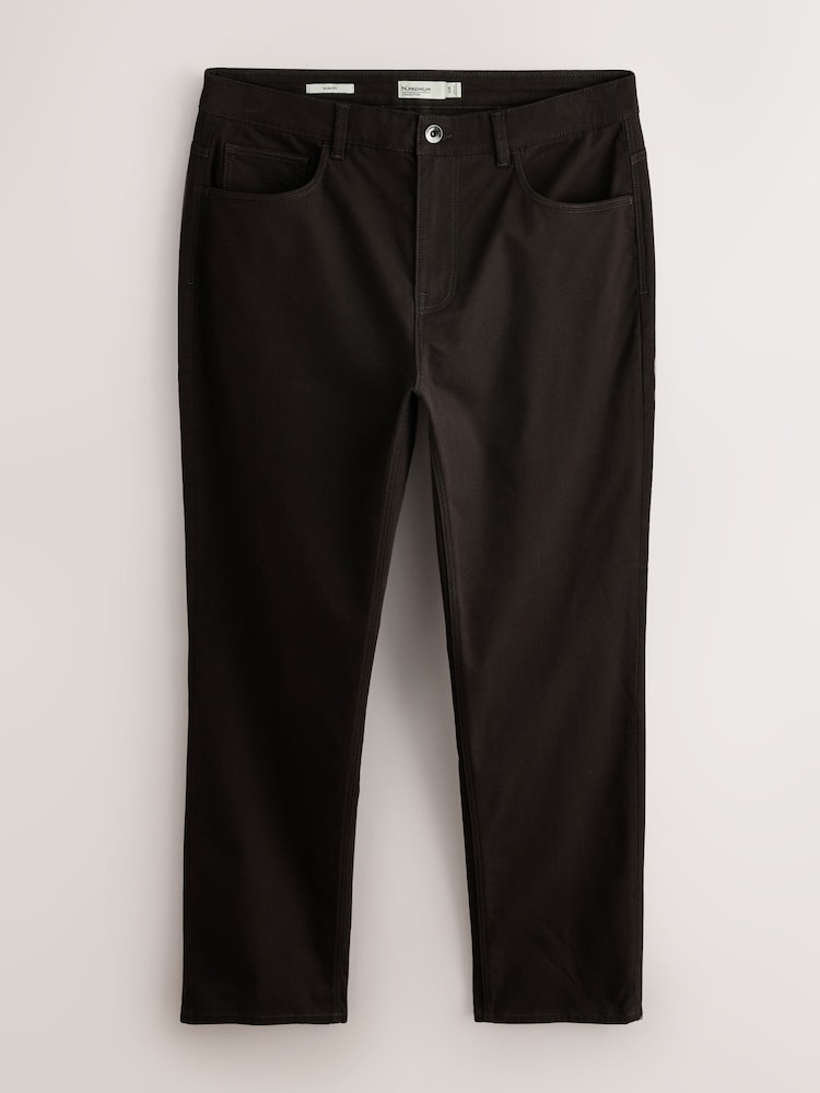 Dark Purple Slim Fit 5 Pocket Soft Touch Trousers - Image 1 of 3 Dark Purple Slim Fit 5 Pocket Soft Touch Trousers - Image 1 of 3