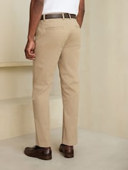 Stone Straight Fit Belted Soft Touch Chino Trousers - Image 3 of 5