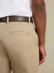 Stone Straight Fit Belted Soft Touch Chino Trousers - Image 5 of 5