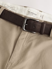 Stone Straight Fit Belted Soft Touch Chino Trousers - Image 7 of 9