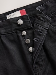 Black Mid Rise Relaxed Barrel Jeans - Image 6 of 7