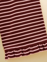 Joules Girls' Sophie Brown & Pink Rib Frill Trousers - Image 3 of 4
