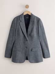 Grey Check Single Breasted Blazer - Image 1 of 3