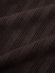 Brown Smart Quarter Zip Knitted Polo Shirt - Image 3 of 3